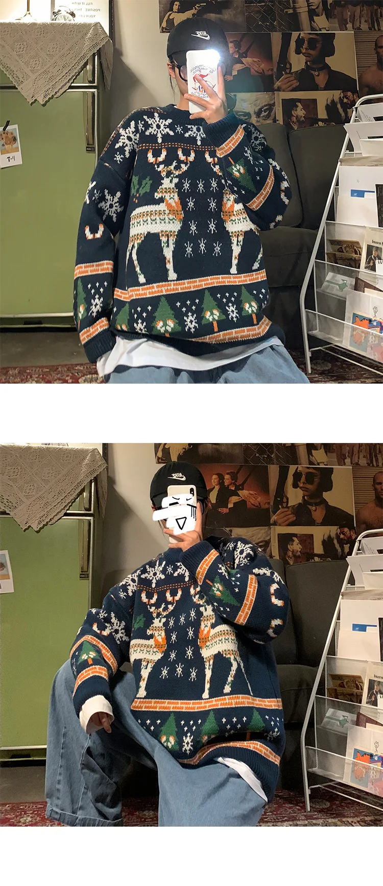 Title 7, Mens Christmas Sweater Loose Pullover Warm and...