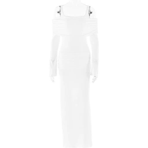 Title 17, Elegante tube top jurk met lange mouwen en gepl...
