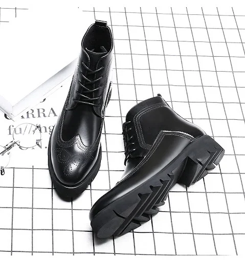Title 11, Leder Martin Boots mit dicker Sohle Britischer ...