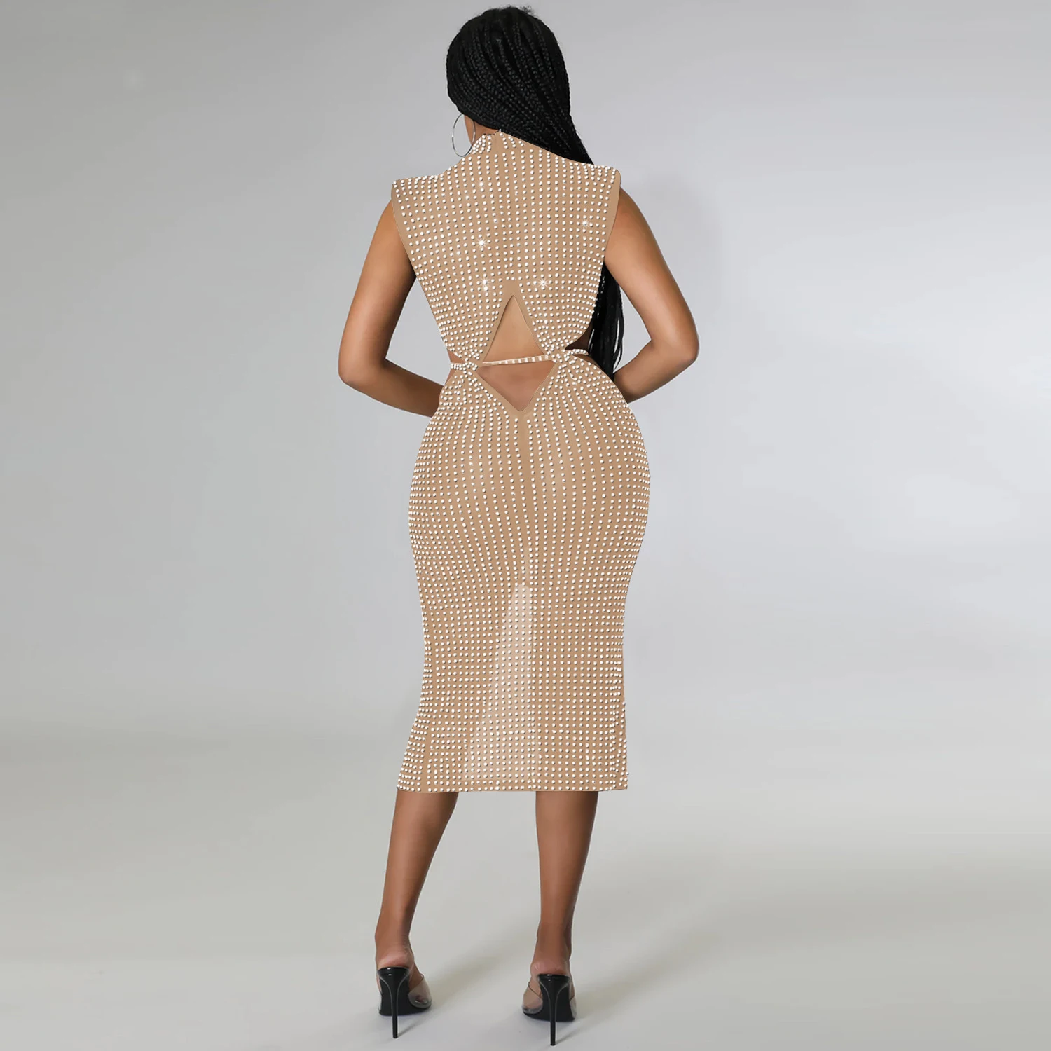 Title 8, Womens Fashion Mesh See-through Hot Rhinestone...