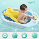 Tapete de banheira antiderrapante para bebê Assento de banheira com suporte Tapete de banho seguro para recém-nascidos Banho seguro e confortável — foto 7