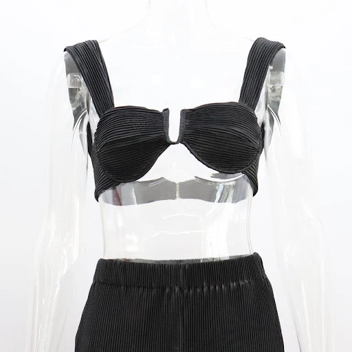 Title 13, Damesmode geplooide vest casual rechte broekpak...