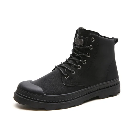 Title 3, High-top short casual leather boots for everyda...