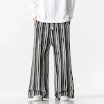 Vintage Stripe Loose Straight Mopping Pants Comfortable and Versatile Wide Leg Design Perfect for Home Cleaning and Casu — photo 4
