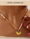 Pingente de design geométrico em pedra natural Olho de Tigre, um acessório único para expressar sua personalidade e estilo. — foto 18