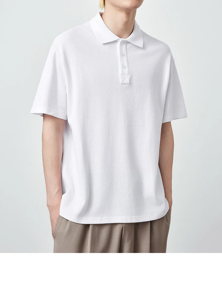 Title 15, 240g Pearl Cotton poloshirt met korte mouwen, e...
