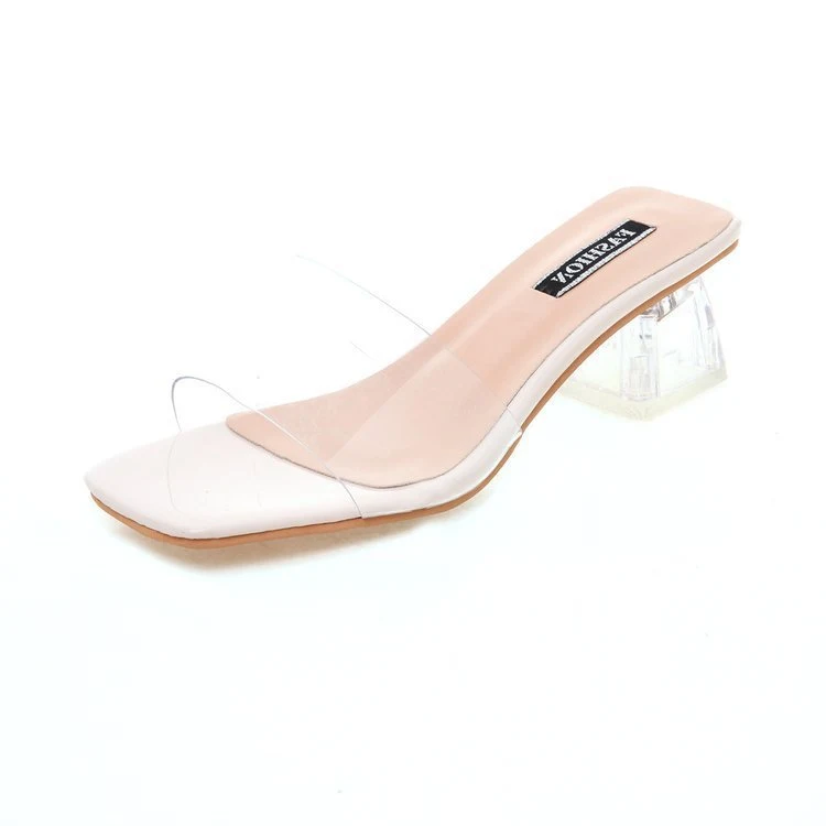 New Transparent Belt Thick Heel Sandals Women, stylish and comfortable sandals, perfect for adding a touch of elegance t — photo 3