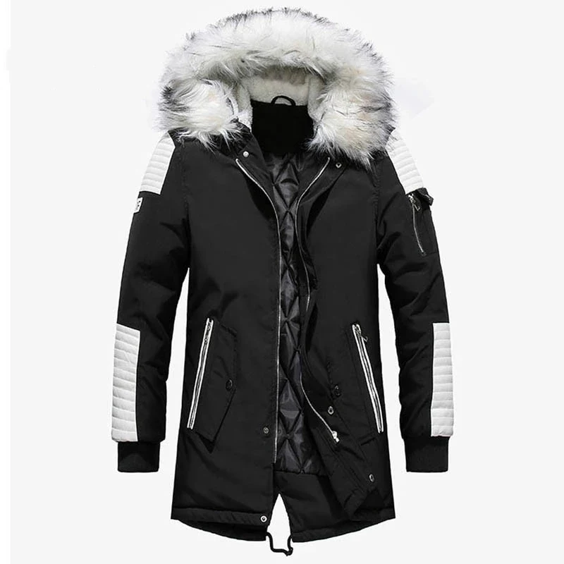 Title 2, Winter Jacket Men Thicken Warm Parkas Men Casua...