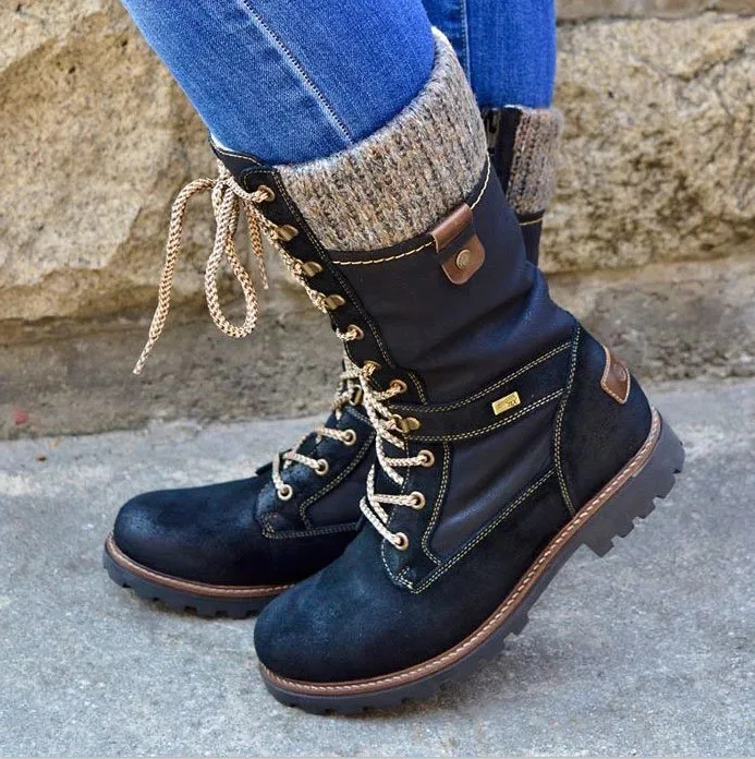 Botas medianas grandes con cremallera lateral para mujer comodidad y estilo, perfectas para el uso diario y cualquier ocasión, ideales para otoño e invierno. — foto 6