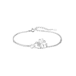 Pulseira feminina de trevo de quatro folhas em prata esterlina, símbolo de sorte, delicada e elegante, presente perfeito. — foto 4