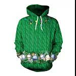 Maglione natalizio da donna con stampa digitale creativa ampia e versatile con cappuccio — foto 14