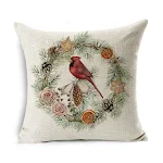 Fronha de travesseiro de linho com coroa de Natal, um abraço aconchegante. Ideal para presente e decoração natalina, combinando conforto e elegância. — foto 6
