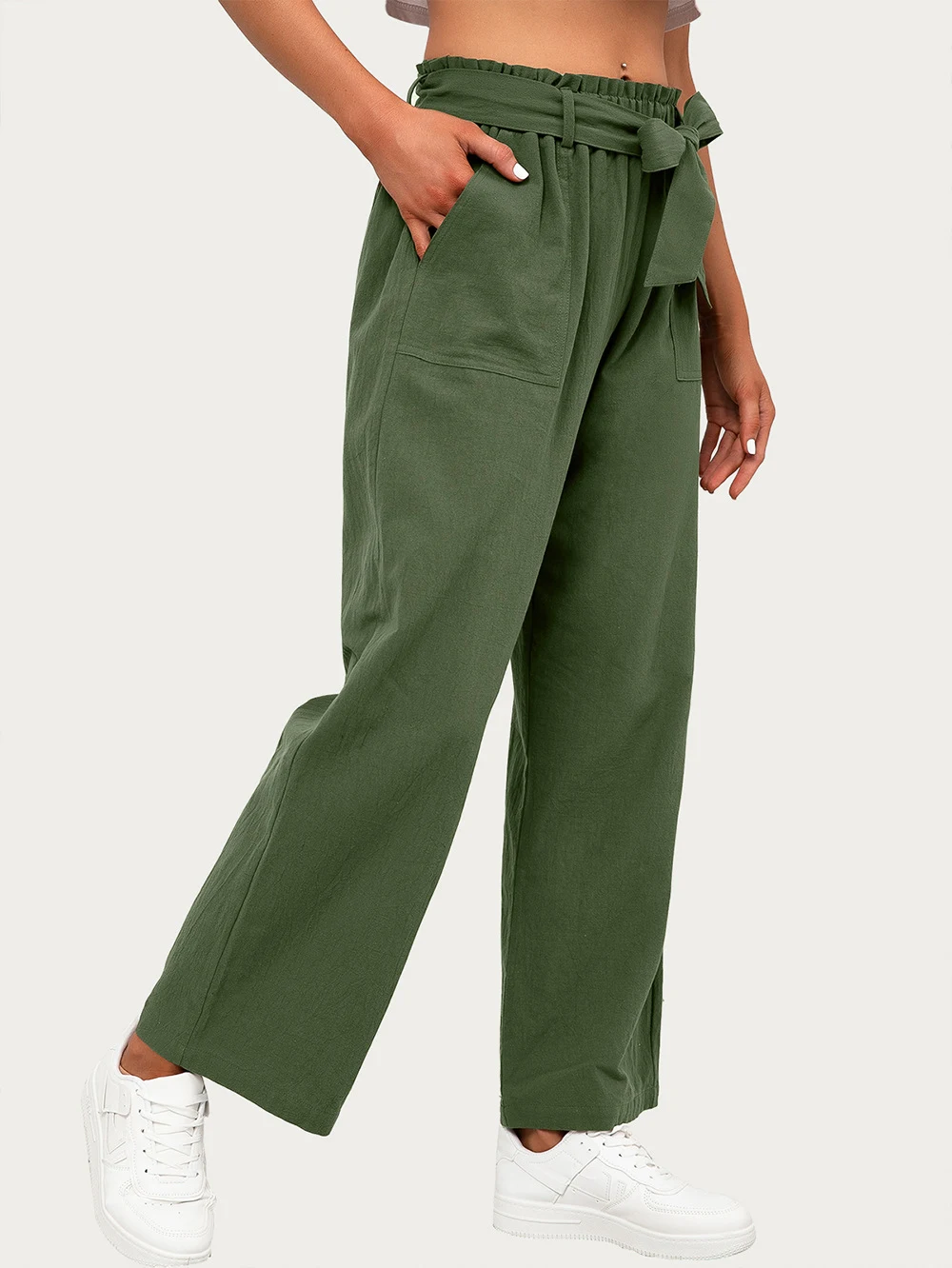 Title 8, Womens fashion casual loose tie wide leg pants...
