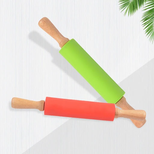 Title 3, Silicone Rolling Pin with Wooden Handle for Noo...