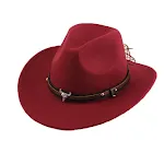 Europese en Amerikaanse wollen cowboyhoed voor heren en dames. Etnische stijl met krullen, ideaal voor koppels. — foto 15