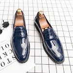 Men's Business Casual Leather Shoes, Patent Leather Shiny Side Pedal Lazy Style, Comfortable Slip-On Design, Stylish and — photo 5