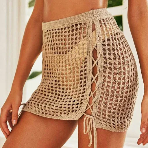 Title 4, Sexy Gebreide Rok met Uitgesneden Details