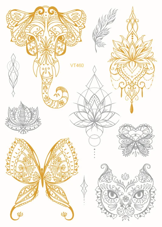 Personalisierte Mode Mandala Wasserdichte Bronzing Tattoo Aufkleber - Dein individueller Look, langanhaltend und wasserfest! — foto 1