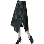 Medium length irregular high waist skirt, slim A-line for a flattering fit. Perfect for a chic and modern everyday look. — photo 2