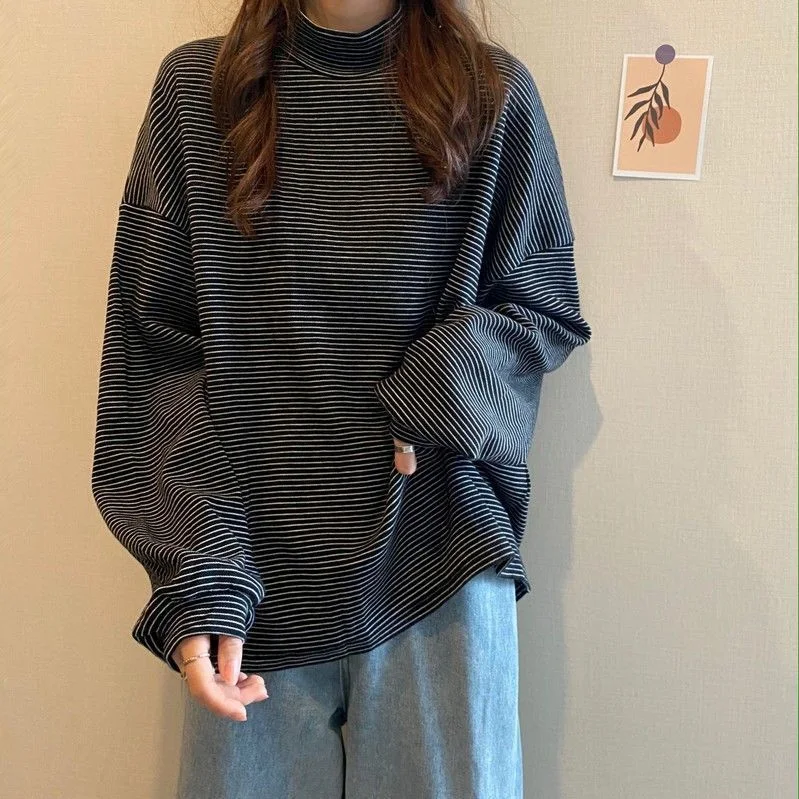 Camisa de cuello alto con capa interior gruesa para mujer — foto 1