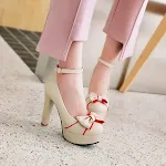 Women's thick platform heel buckle shoes, offering elevated style and comfort. Perfect for adding a fashionable touch to — photo 4