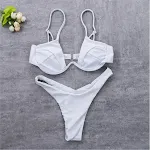 Novo biquíni de tiras multicolor liso, perfeito para praia ou piscina. Confortável e leve, ideal para aproveitar o sol e a água. — foto 4