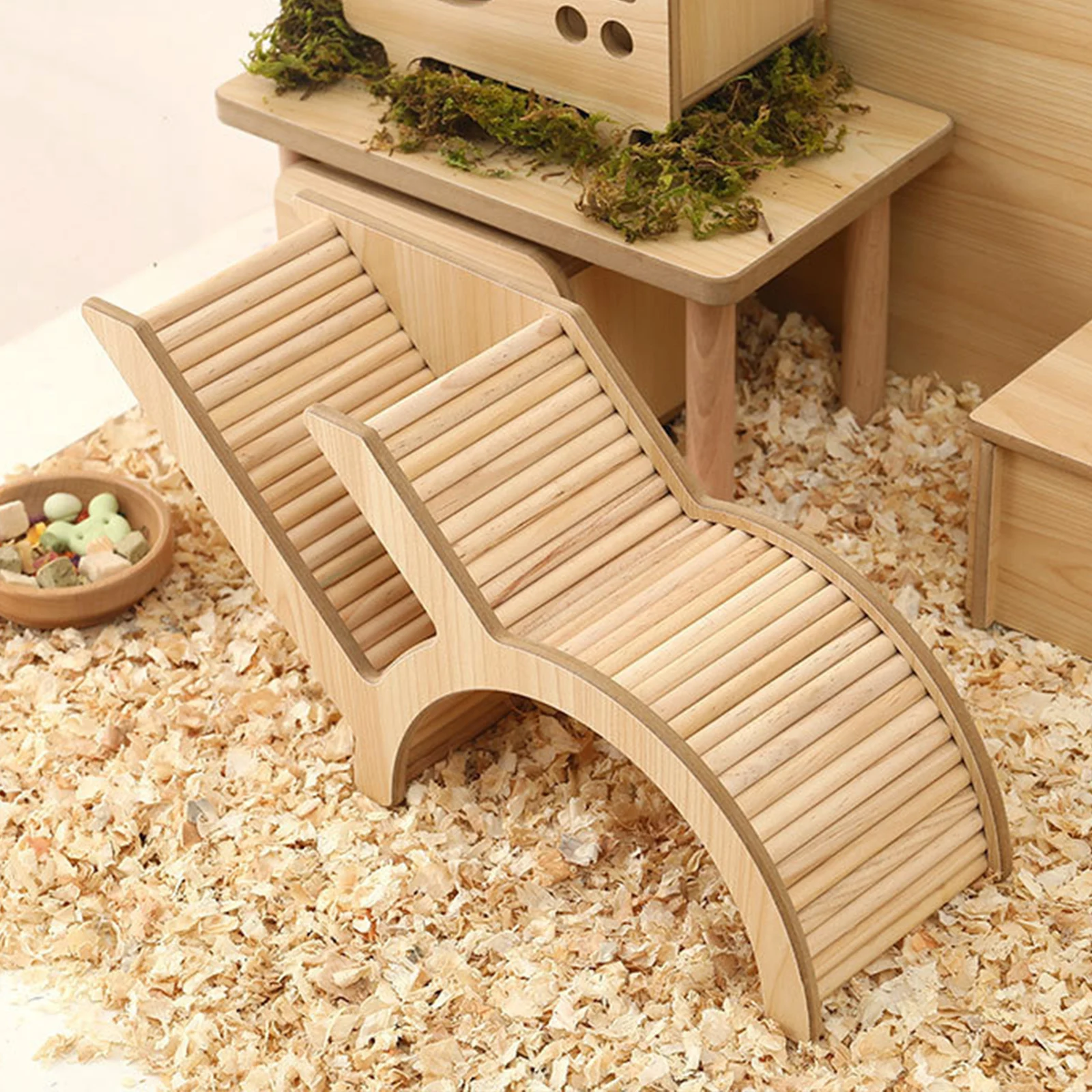 Title 5, Wood Small Animal Hideout Hut Play Toy with Cli...