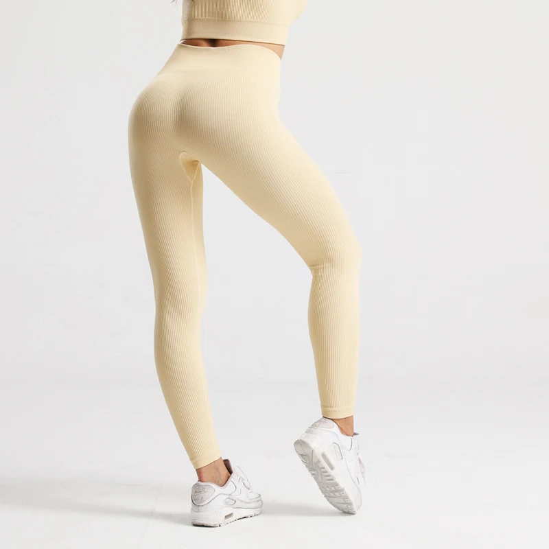 High waisted ribbed yoga pants designed for cycling. Breathable, comfortable, and stretchy, providing support and freedo — photo 4