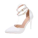 Sandálias femininas de salto fino e bico fino com tira no tornozelo, sapatos de mulher elegantes e perfeitos para diversas ocasiões. — foto 3