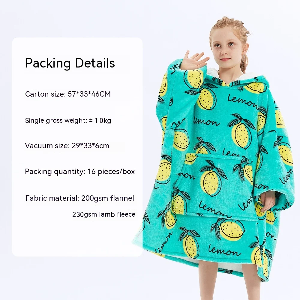 Title 9, European And American Style Flannel Hooded Lazy...