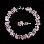 Pulseira de ouro real com zircônia de alta qualidade, adorno de cristal. Elegância e brilho deslumbrantes para realçar seu estilo. Presente perfeito. — foto 10