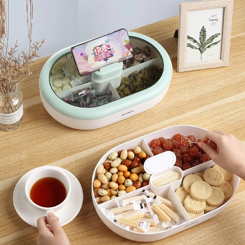 Snoepplaat, dienblad met gedroogd fruit voor de woonkamer, salontafel. Opbergdoos voor snacks en gebak. Perfect voor thuis, praktisch en stijlvol. — foto 10