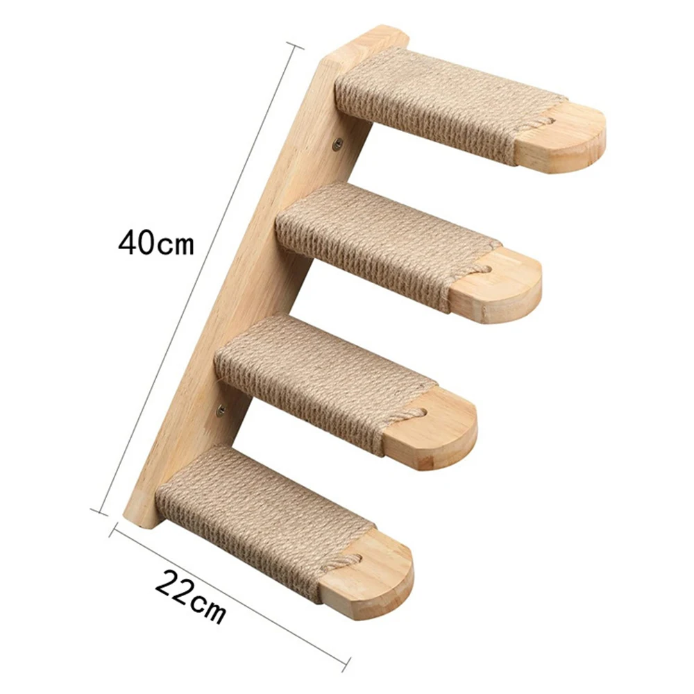 Title 18, Wooden Wall Cat Climbing Cat Sisal Scratching P...