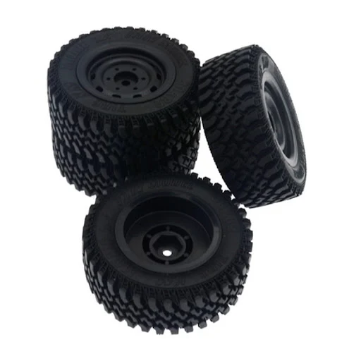 Title 4, 4-Piece Rubber Wheel Tire Set provides smooth r...