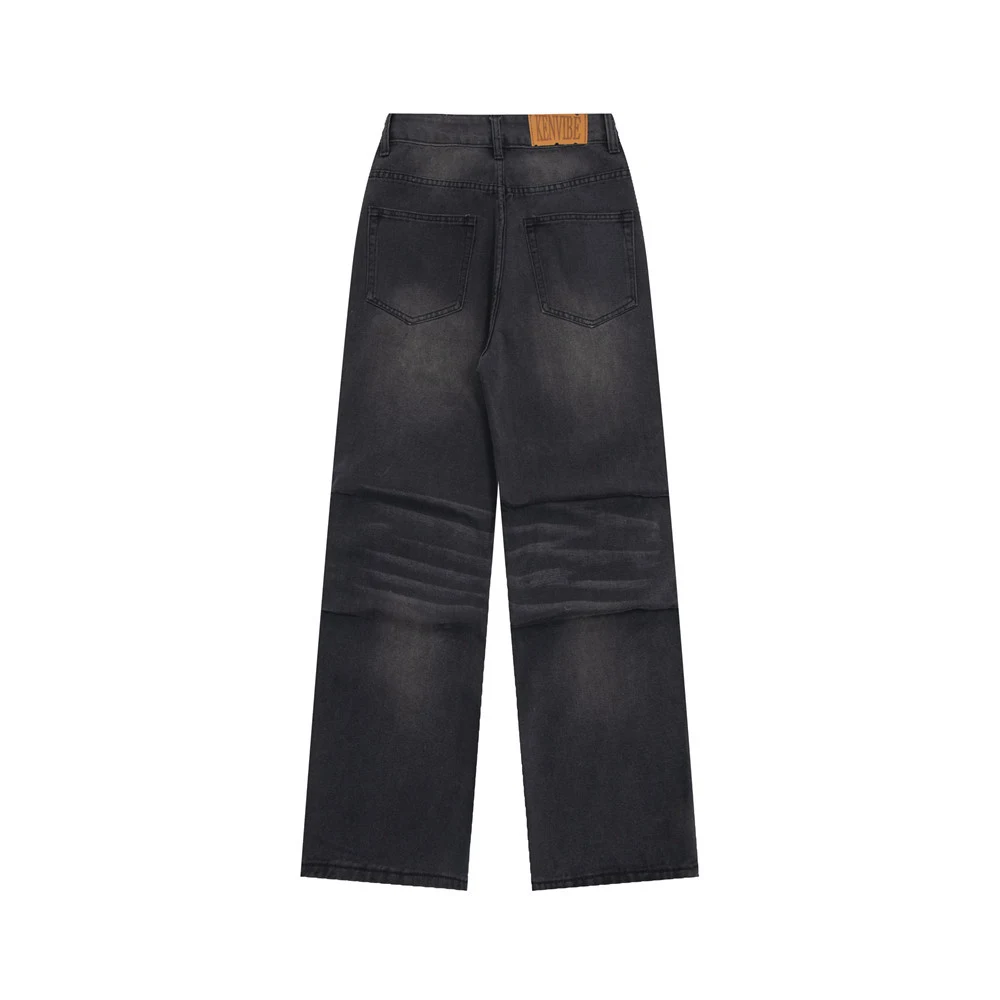 Distressed Washed Denim Loose Trousers for Men, comfortable and relaxed fit. Perfect for everyday wear, offering a styli — photo 10