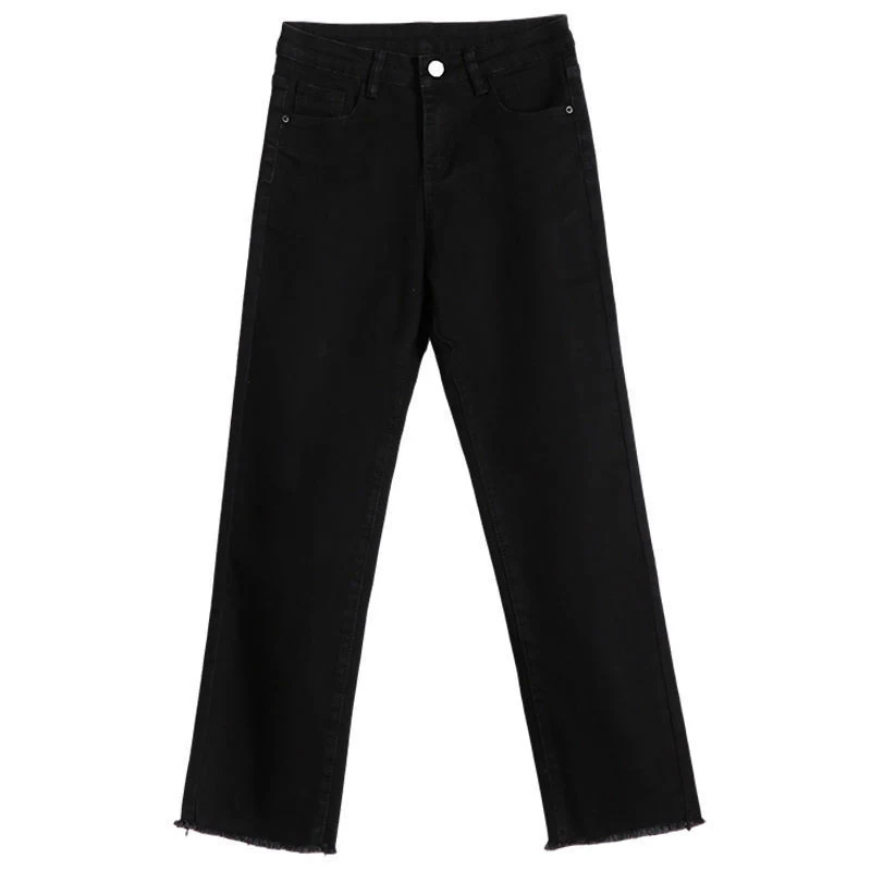 Title 4, Zwarte jeans met hoge taille, slanke pasvorm en...