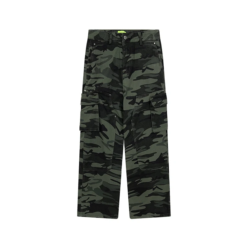American Style High Street Loose Overalls Multi Pocket Pants. Comfortable and practical men's pants for casual wear with — photo 3
