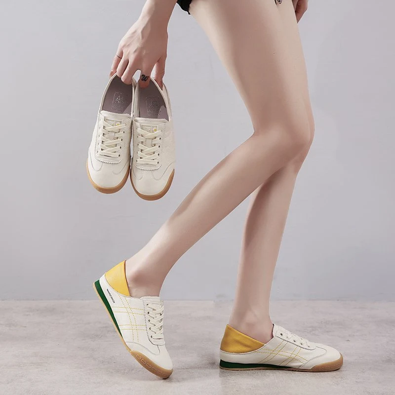 Title 3, White womens spring shoes, leather feel, super...