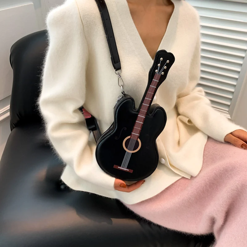 Gitaarborsttas voor dames, modieuze schoudertas, perfect om je essentials in stijl en comfort mee te nemen, ideaal voor dagelijks gebruik. — foto 8