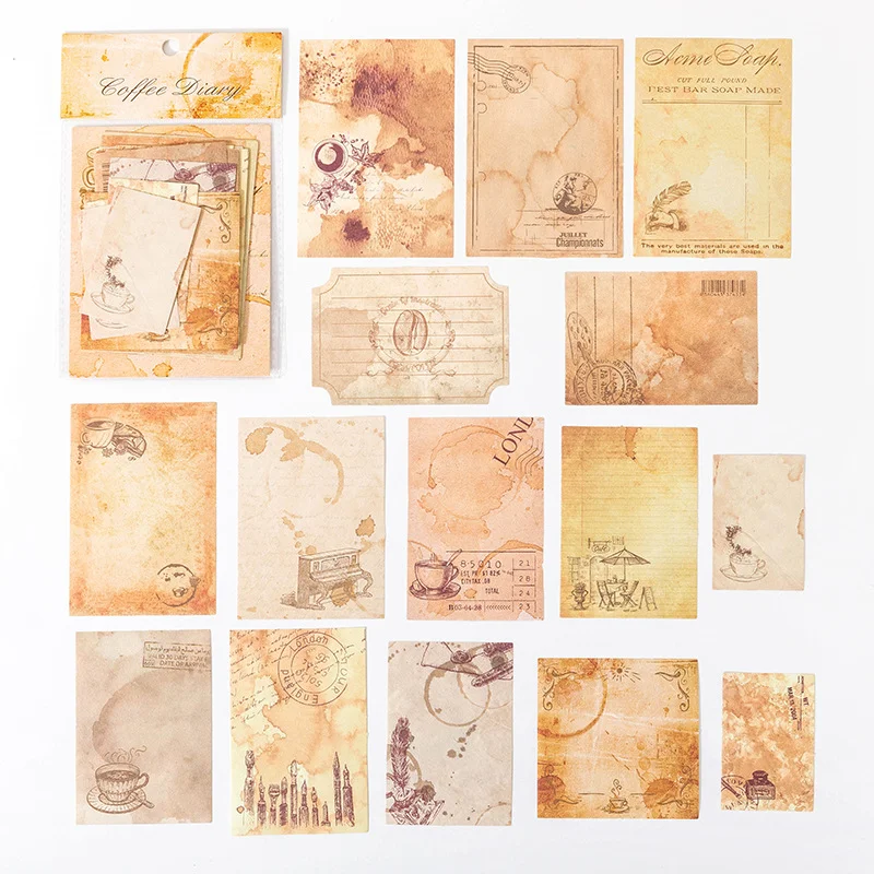 Bloco de Notas de Café Retro Series Queimado para Mensagens Memorandos Decorativos Base com 4 Modelos Deixe recados charmosos e únicos — foto 12