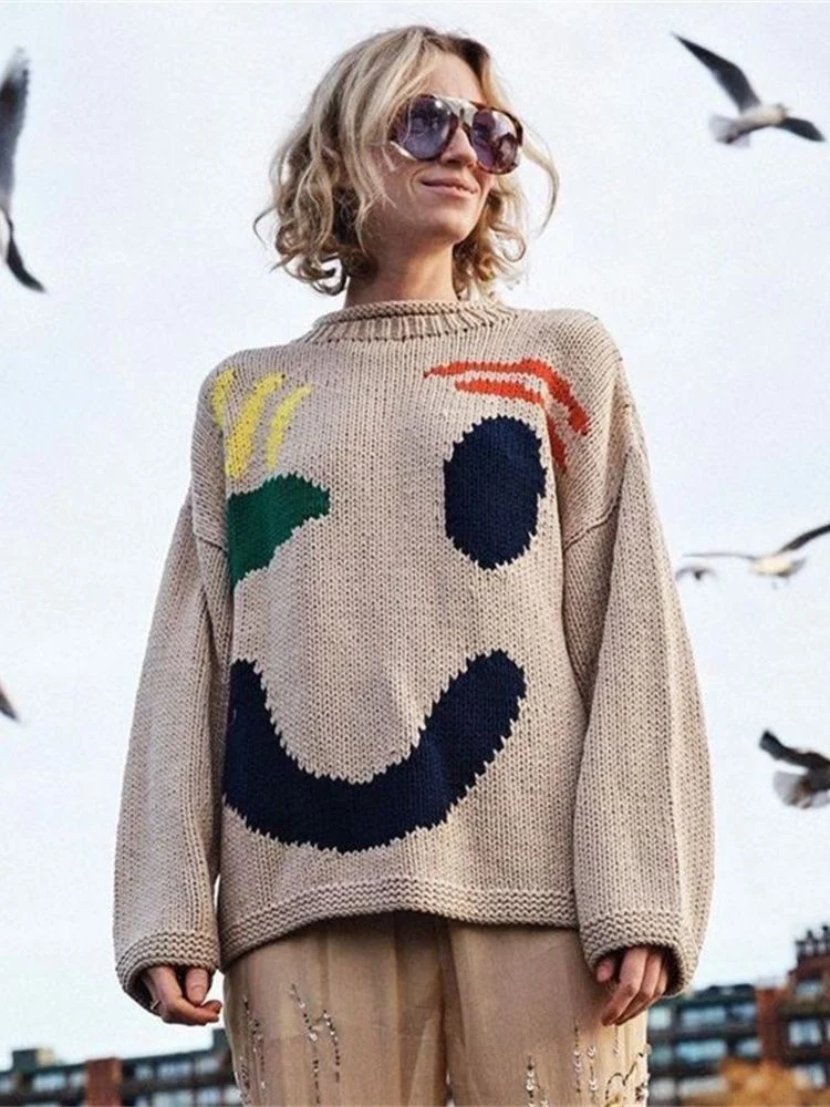 Title 5, Maglione girocollo da donna lavorato a maglia c...