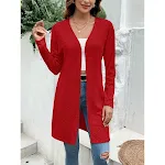Cardigan donna tinta unita sciolto a scialle Top versatile e comodo Maglia elegante per un look casual o formale Perfetta per tutte le stagioni. — foto 10