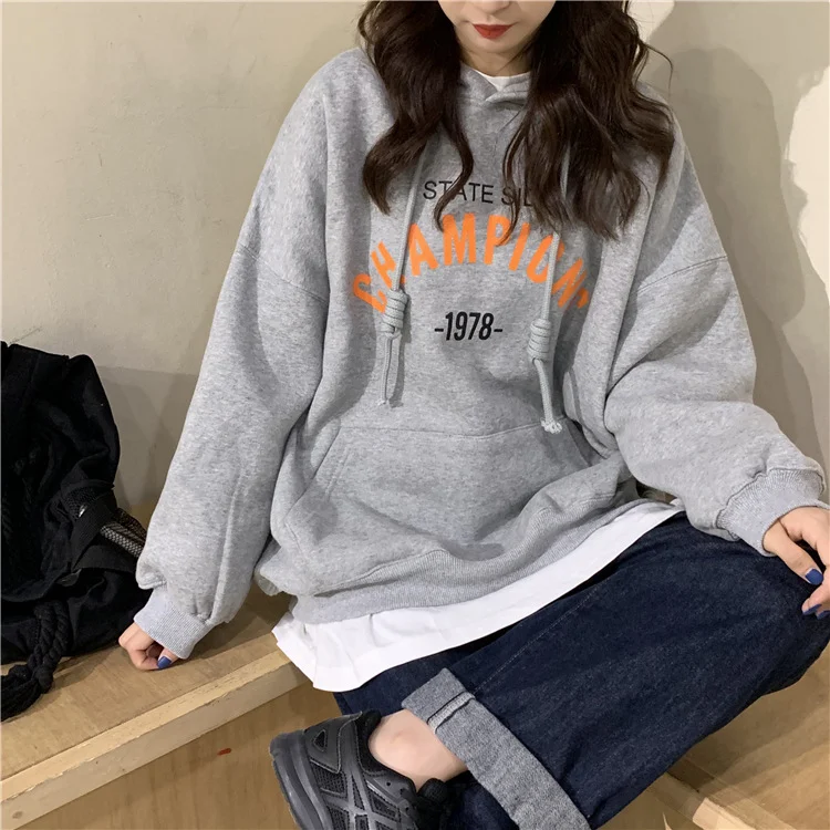 Title 1, Sudadera con capucha holgada estilo coreano par...