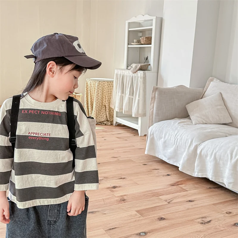 Title 6, Camiseta longa outono estilo coreano para menin...