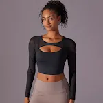 Roupa de yoga casual feminina com tela Manga longa e bojo Perfeita para treinos confortáveis e estilosos Oferece suporte e respirabilidade Design moderno e funcional — foto 14
