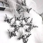 Decoração 3D Halloween com caveira, rosa e borboleta em dupla camada. Ideal para sala, quarto e decoração de ambiente. — foto 3