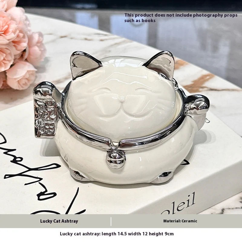 Creative Lucky Cat Ashtray Home Ornaments for Gathering Stylish Smoking Accessory and Decorative Piece Great Gift for Ca — photo 1