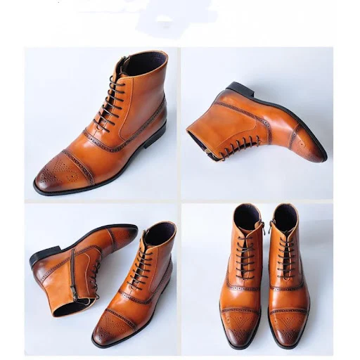 Title 2, Mens Big Size Plush Warm Winter Shoes Brown Vi...