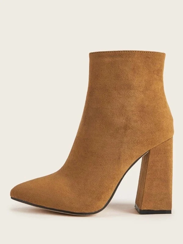 Title 6, Winter Womens Thick Heel Short Boots Pointed H...