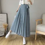 Women's Plus Size Pleated Chiffon Pant Skirt with Elastic Waist, Casual Comfort and Effortless Style for Any Occasion. — photo 5